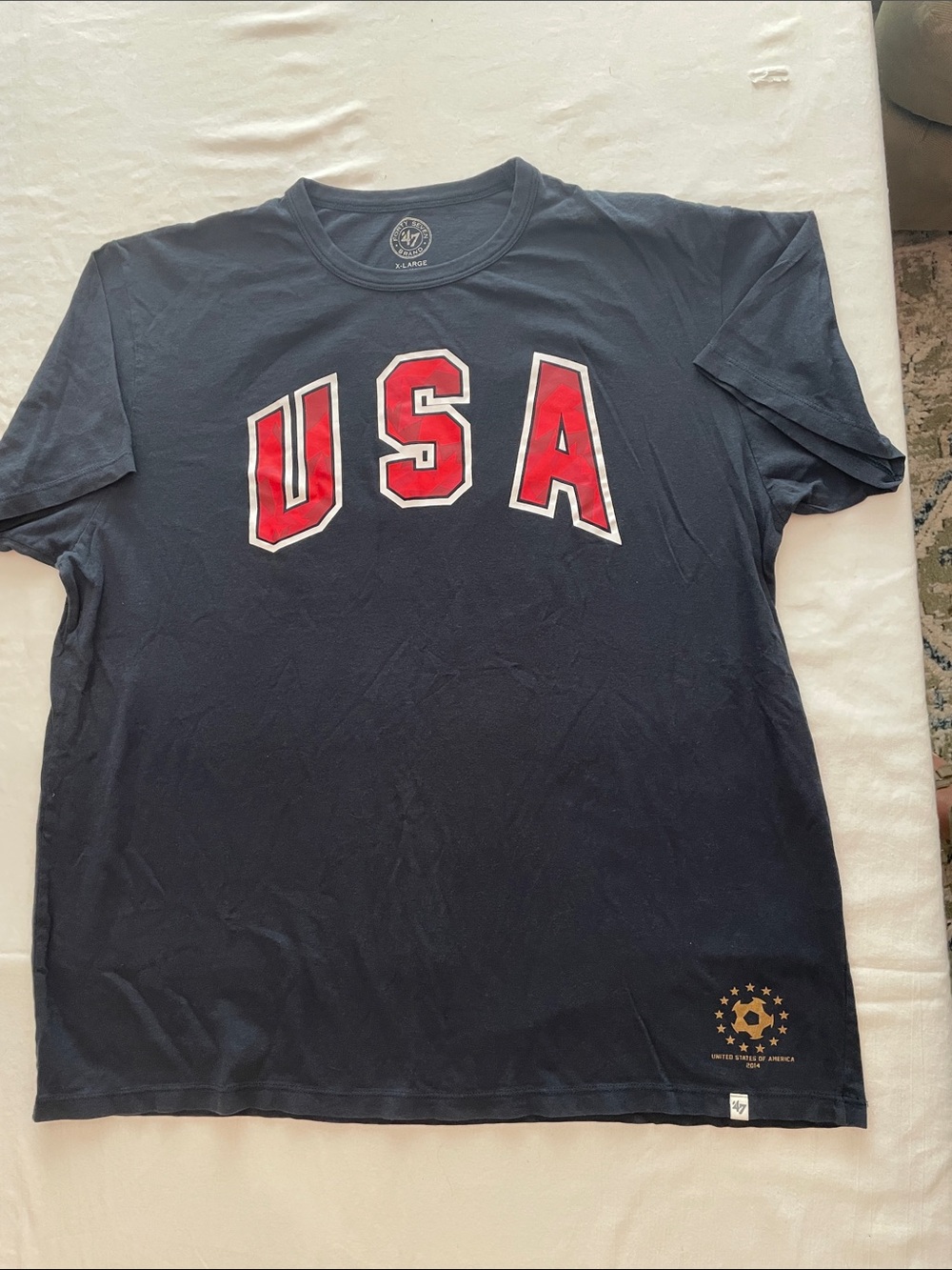 47 Navy T-Shirt with Red USA Letters